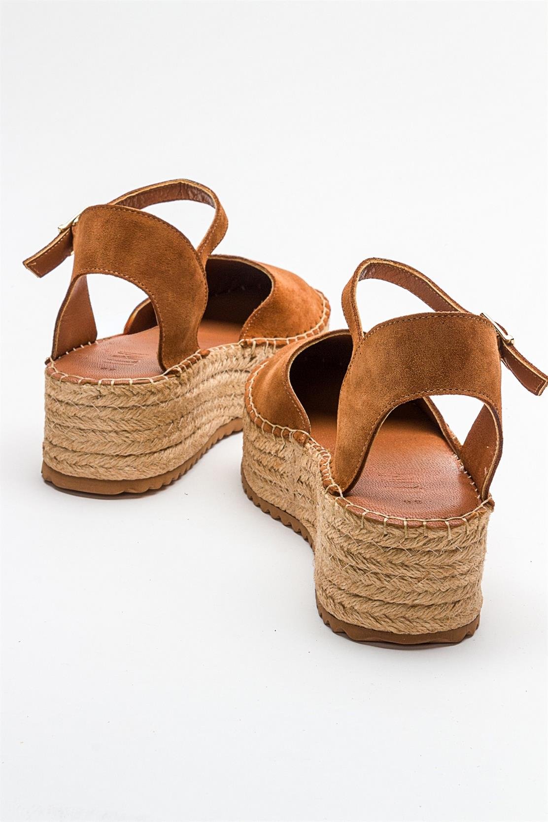 Viba - Cognac Brown Suede Leather Espadrilles (Women)