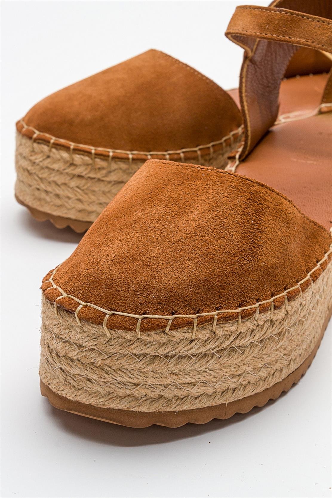 Viba - Cognac Brown Suede Leather Espadrilles (Women)