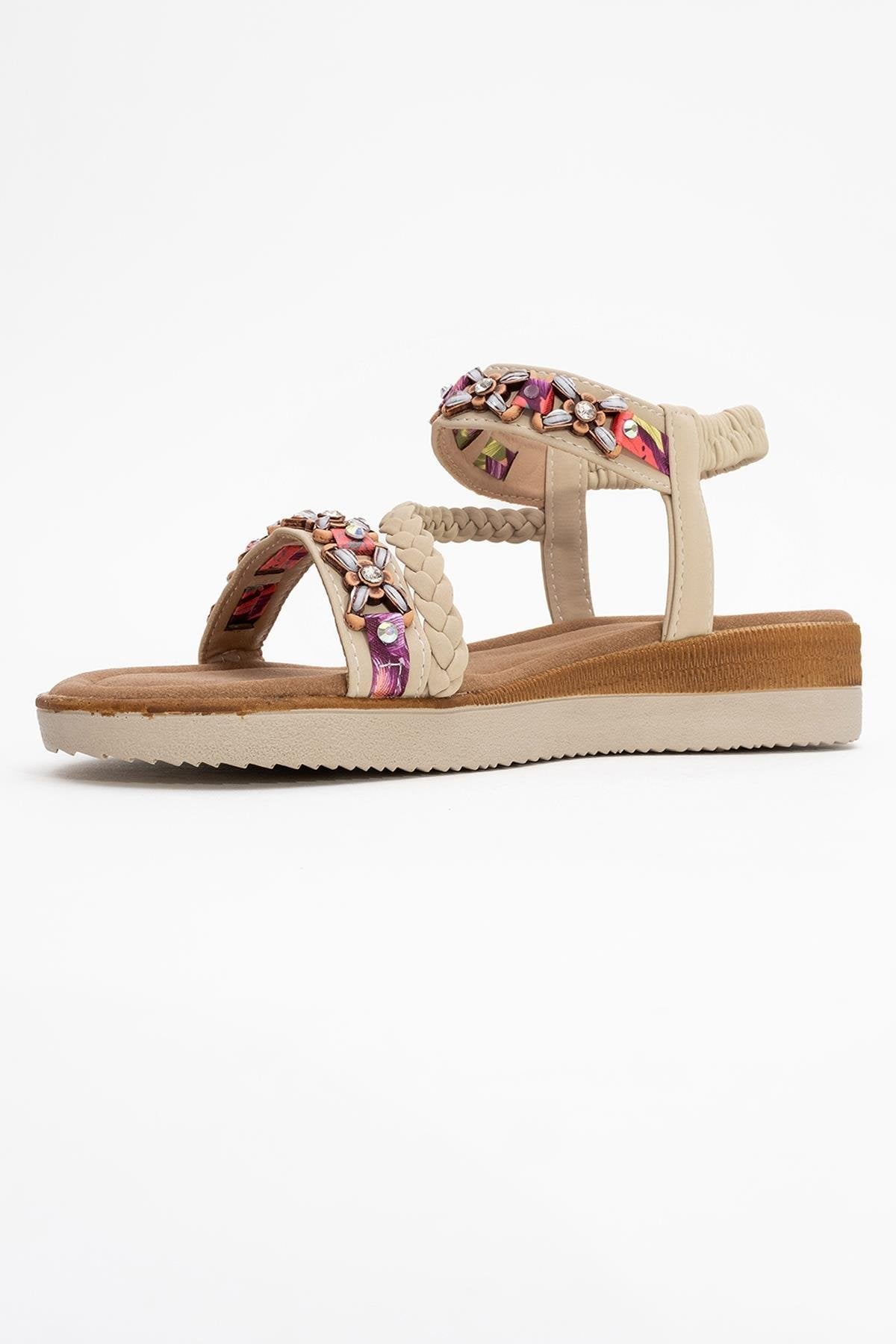 YUAN Beige Braided Strap Sandal (Women)