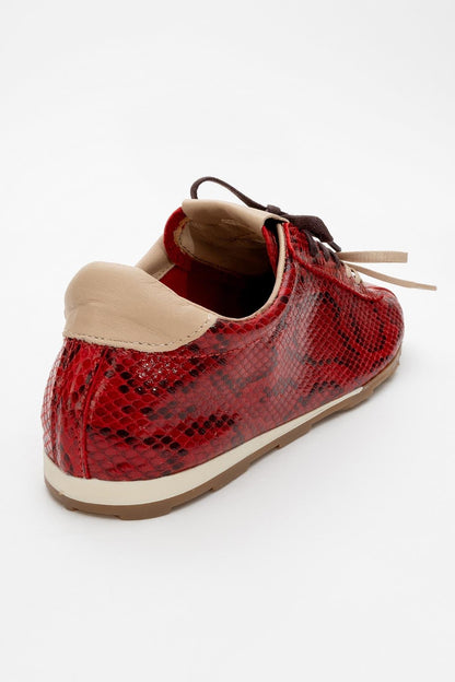 Crea - Red Leather Sneakers (Women)