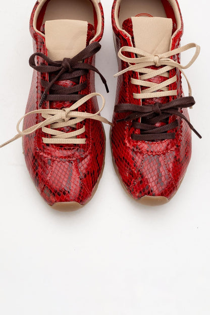 Crea - Red Leather Sneakers (Women)