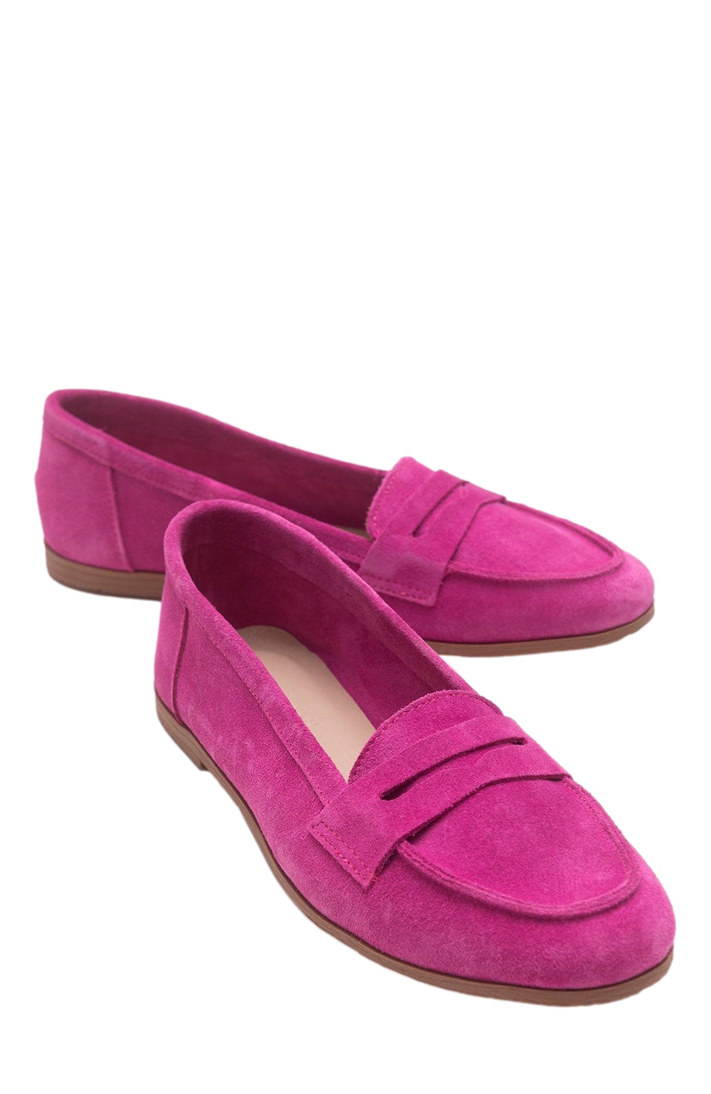 Dorothy - Fuchsia Suede Leather Loafers