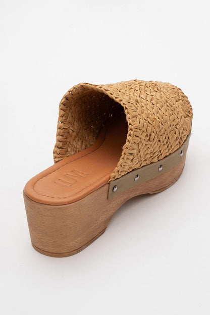 Cooper - Cognac Brown Braided Wedge Sandal (Women)