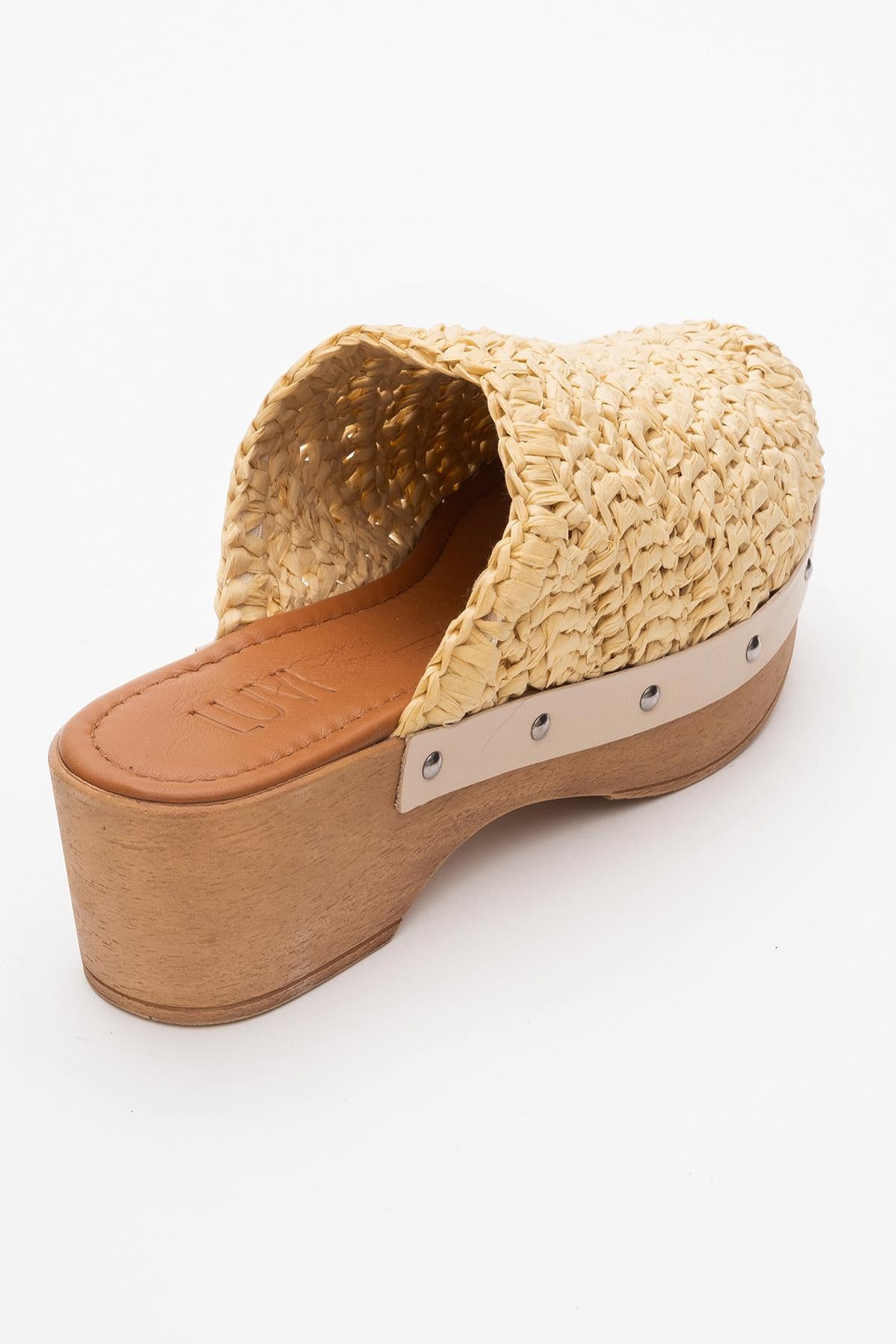 Cooper - Beige Braided Wedge Sandal (Women)