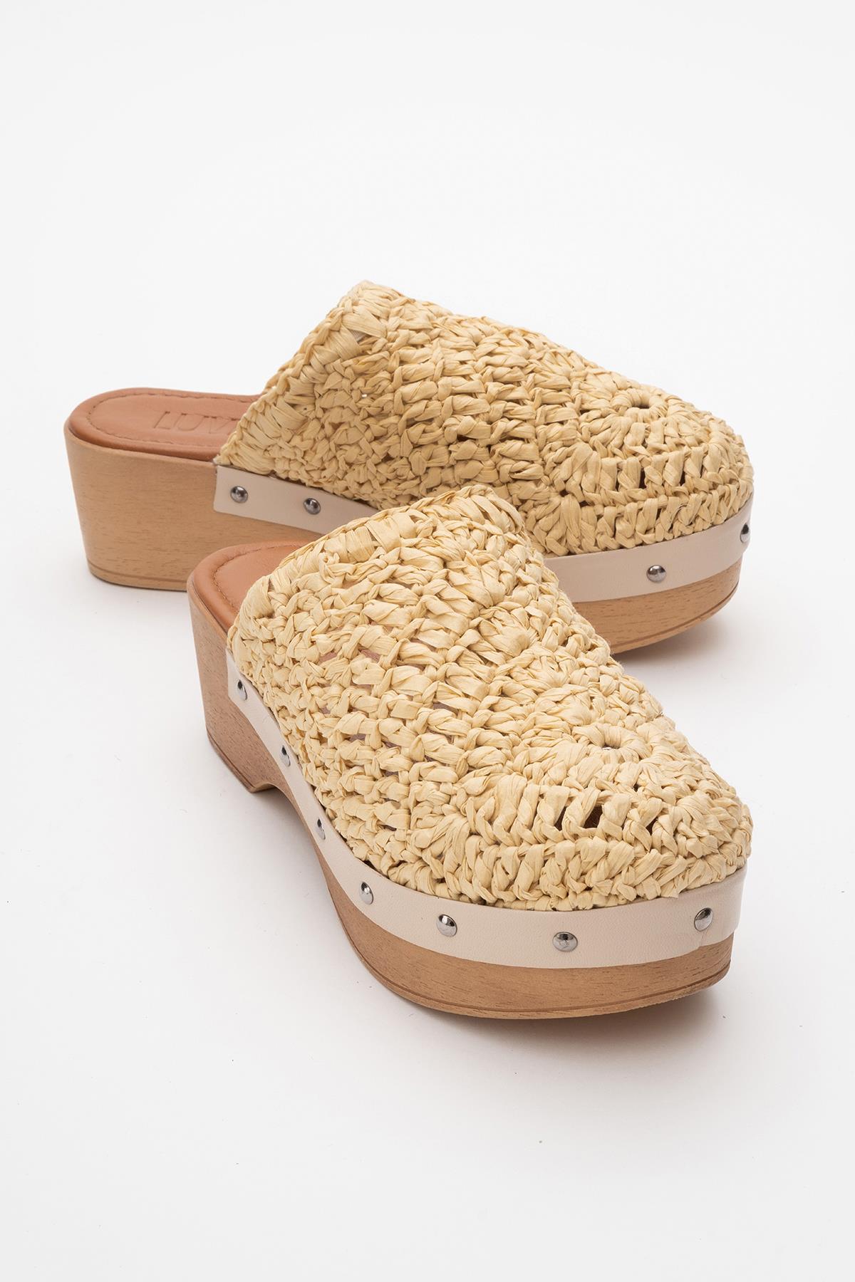 Cooper - Beige Braided Wedge Sandal (Women)