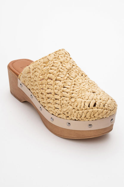 Cooper - Beige Braided Wedge Sandal (Women)