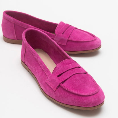 Dorothy - Fuchsia Suede Leather Loafers