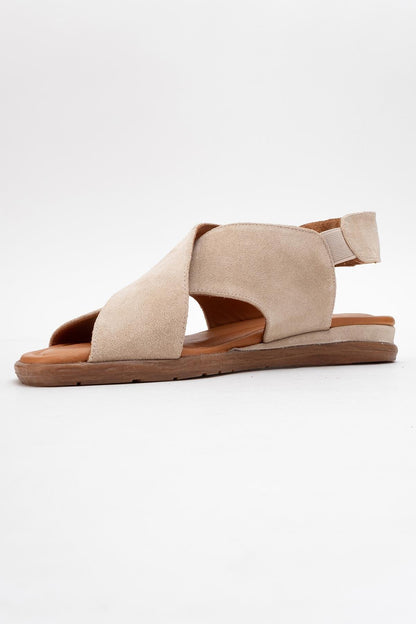 706 - Beige Suede Leather Thong Sandals (Women)