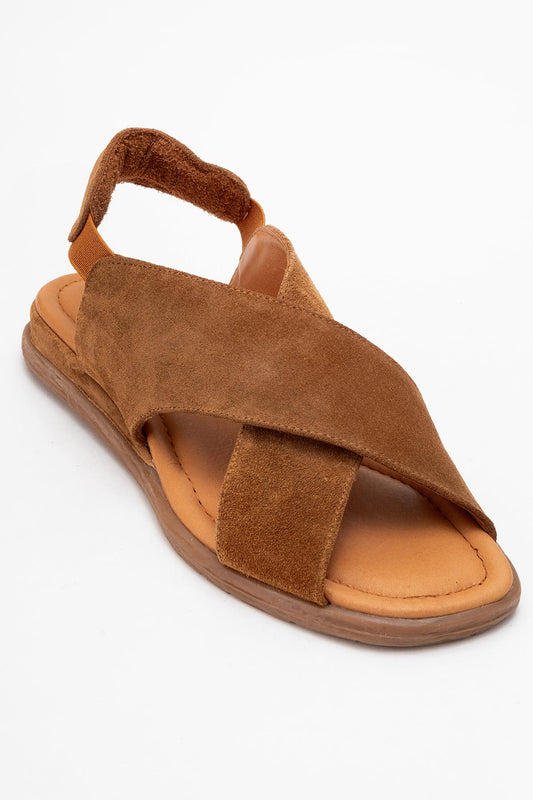 706 - Cognac Brown Leather Thong Sandals (Women)