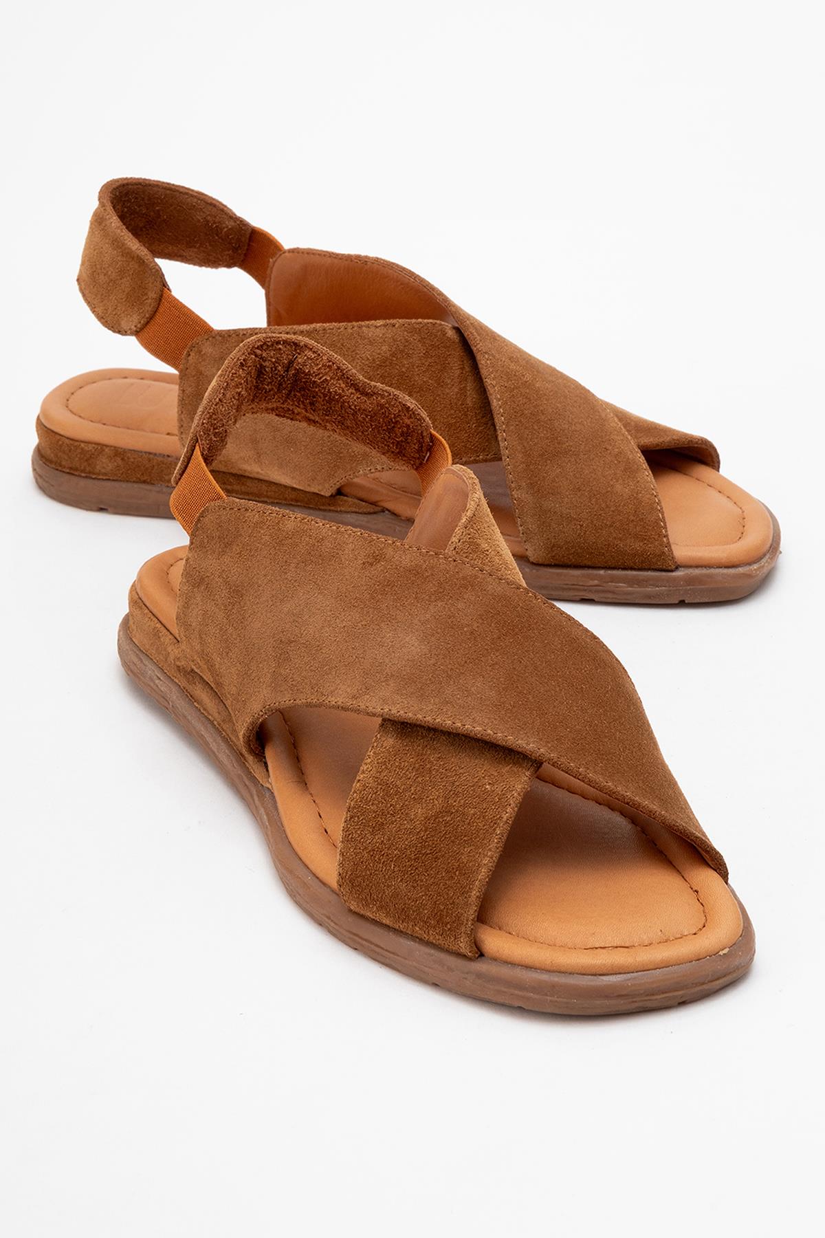706 - Cognac Brown Leather Thong Sandals (Women)