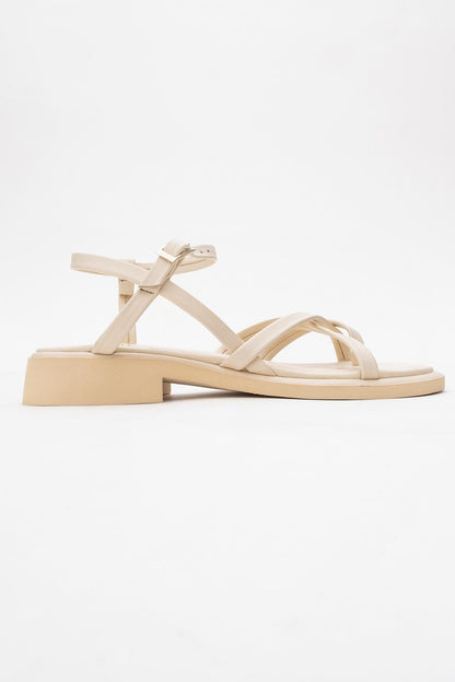 Antas - Beige Leather Sandals (Women)