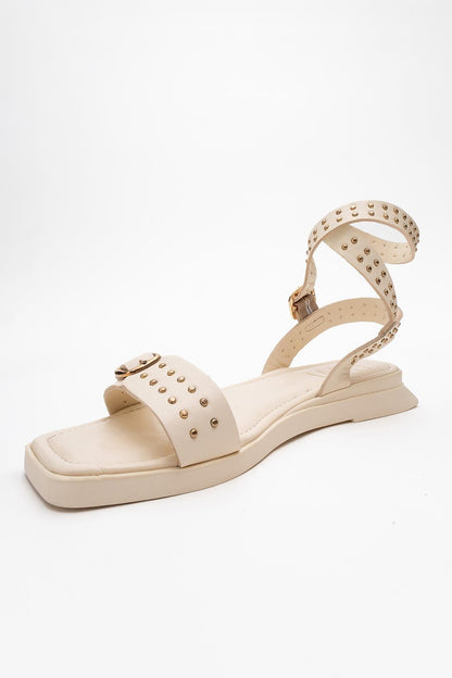 Carril - Beige Leather Sandal (Women)