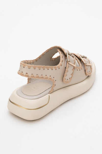 Douro - Beige Braided Rope Strap Leather Sandal (Women)