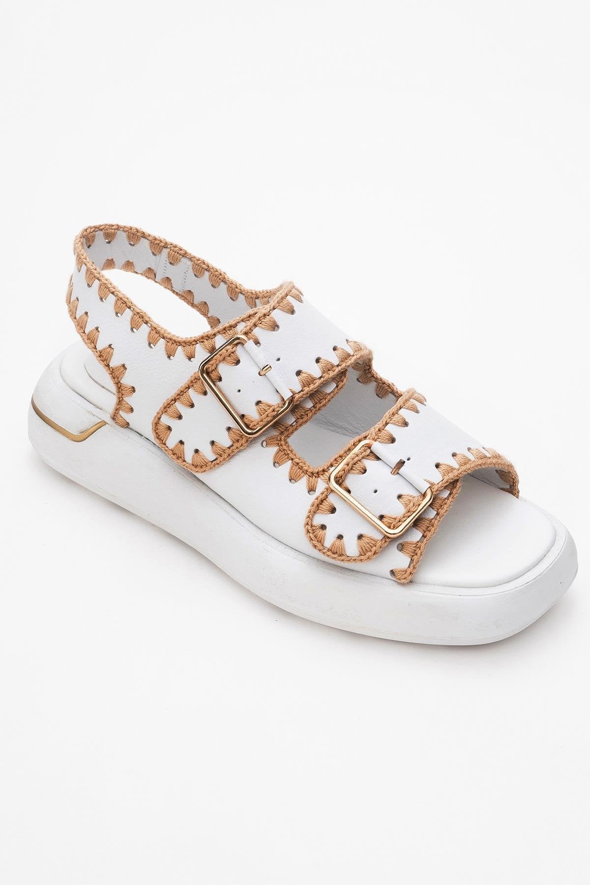 Douro - White Braided Rope Strap Leather Sandal (Women)