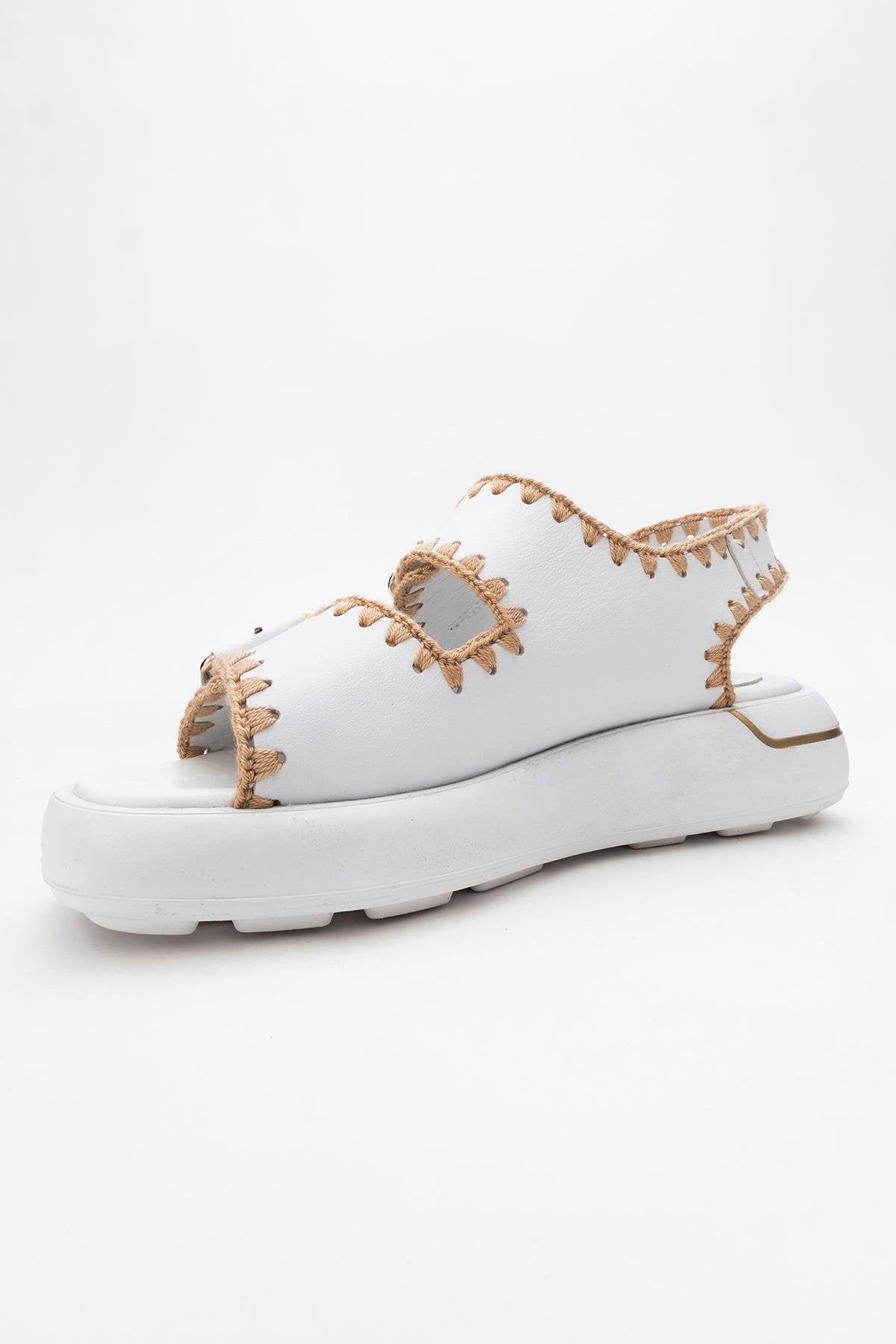 Douro - White Braided Rope Strap Leather Sandal (Women)