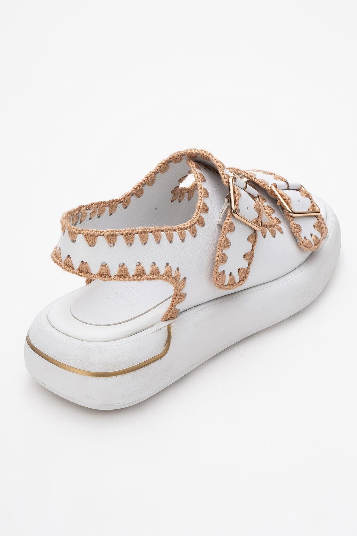 Douro - White Braided Rope Strap Leather Sandal (Women)