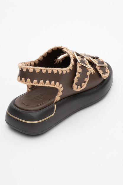Douro - Brown Braided Rope Strap Leather Sandal (Women)