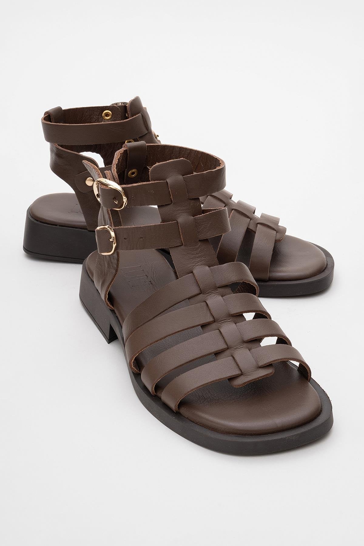 Frade - Brown Leather Sandal (Women)
