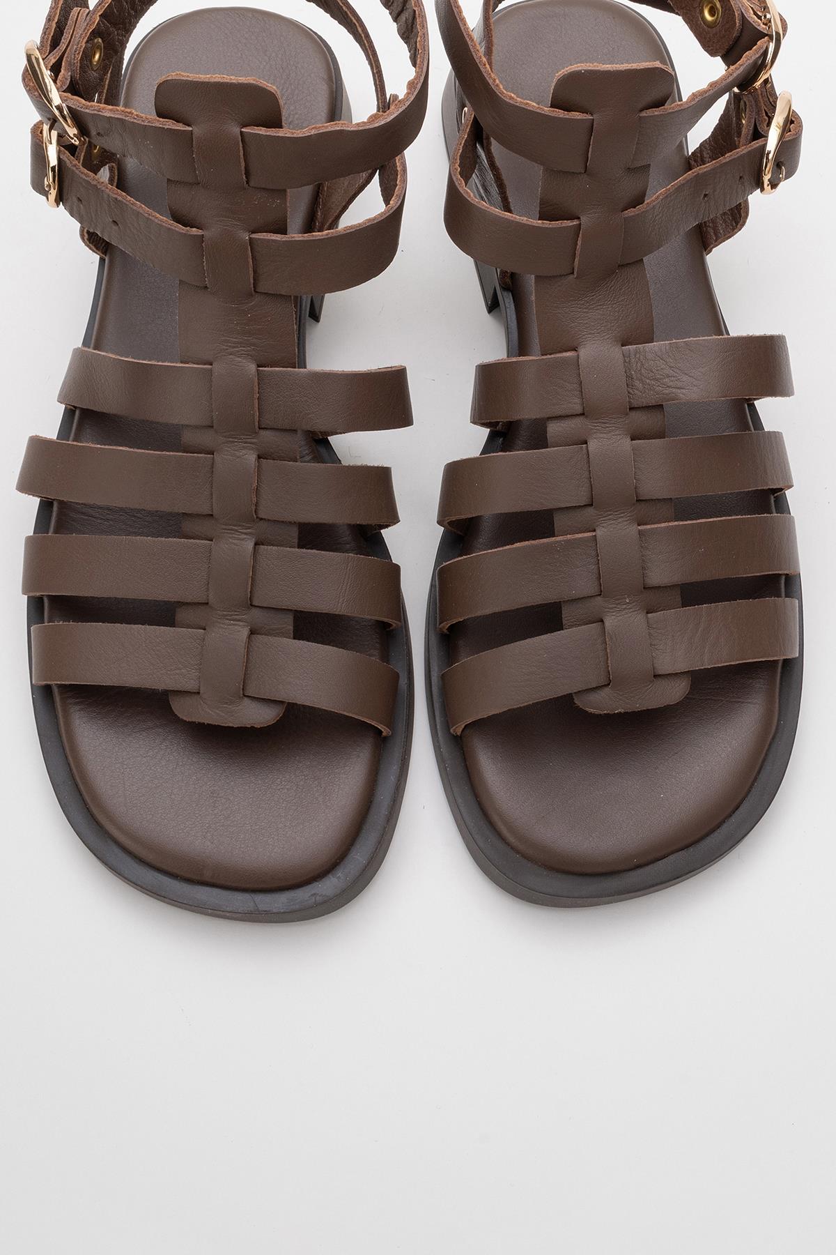 Frade - Brown Leather Sandal (Women)