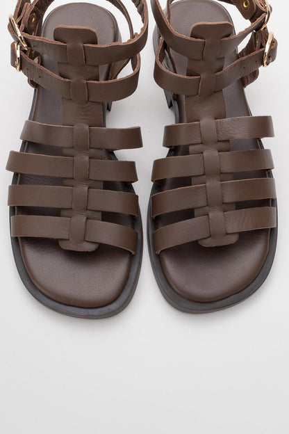 Frade - Brown Leather Sandal (Women)