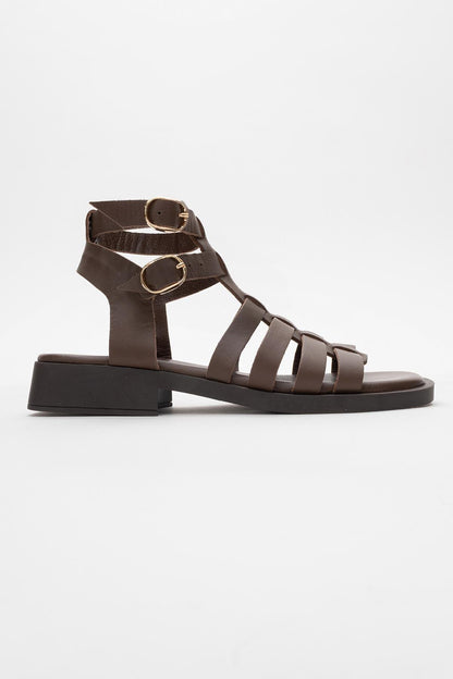 Frade - Brown Leather Sandal (Women)