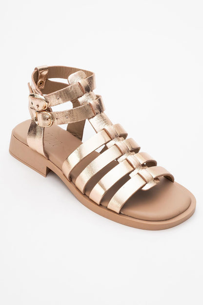 Frade - Gold Leather Sandal (Women)