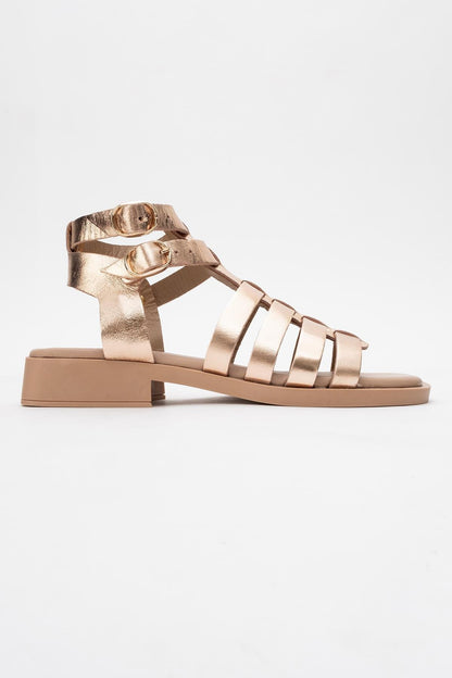 Frade - Gold Leather Sandal (Women)