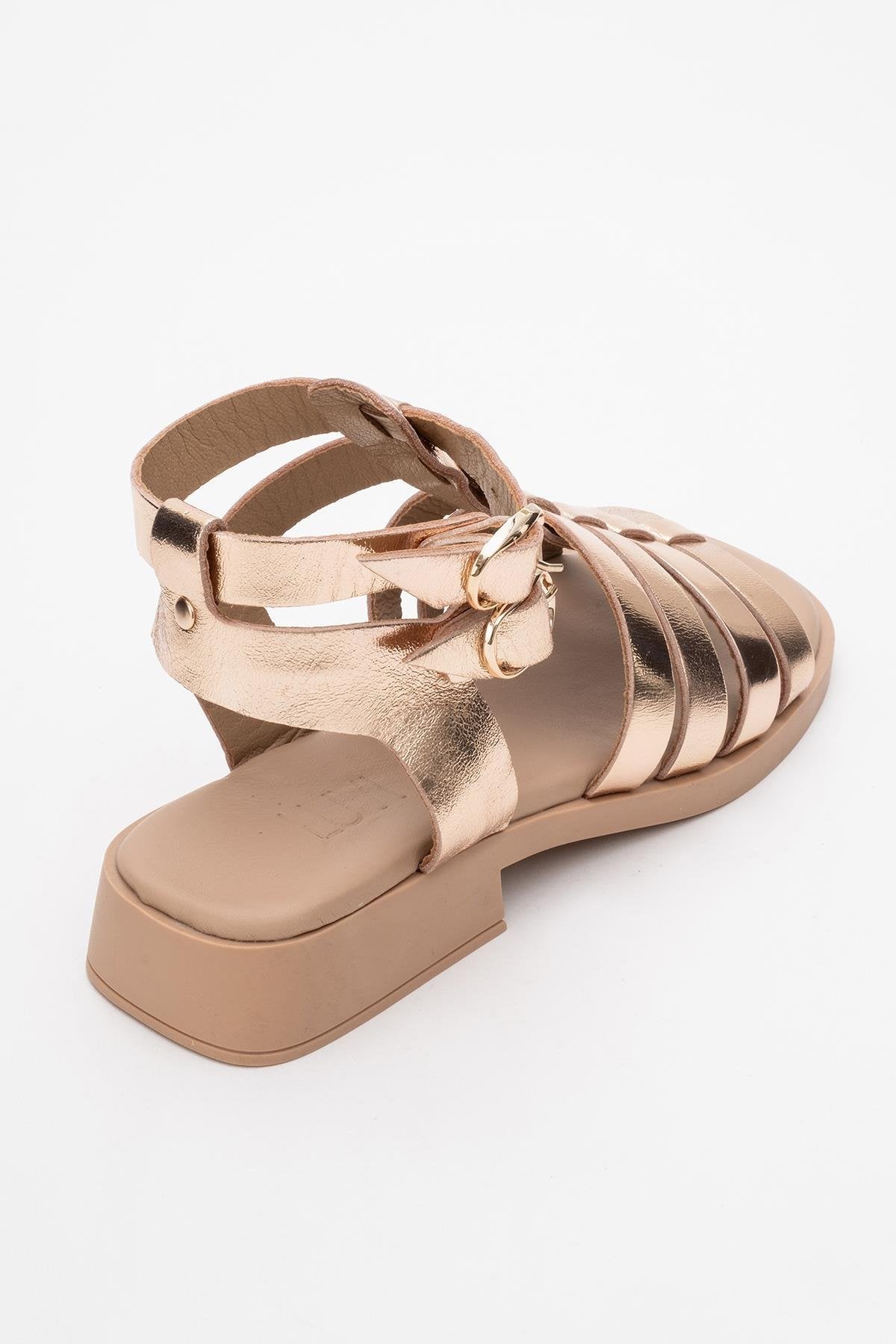 Frade - Gold Leather Sandal (Women)