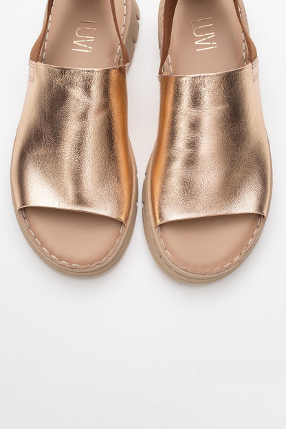 Londoi - Golden Elastic Strap Leather Sandal (Women)