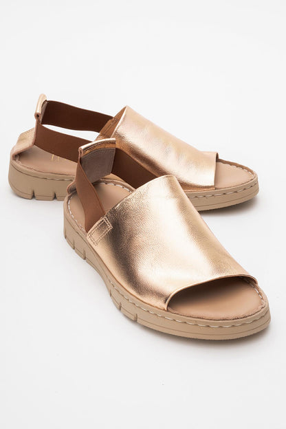 Londoi - Golden Elastic Strap Leather Sandal (Women)