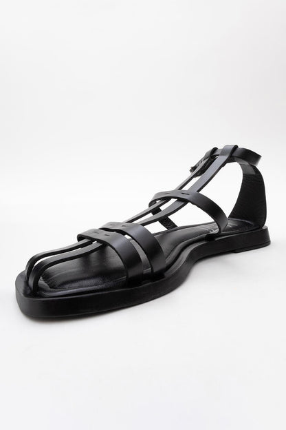 Odeil - Black Leather Sandal (Women)
