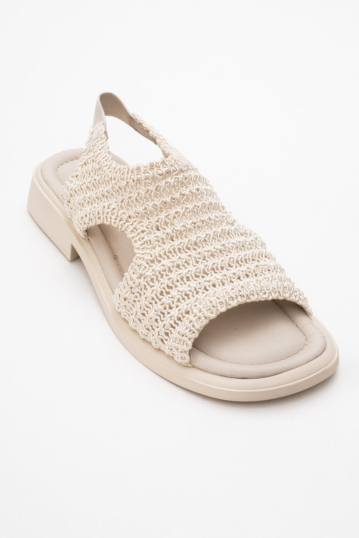 Weave - Beige Leather Woven Sandal (Women)