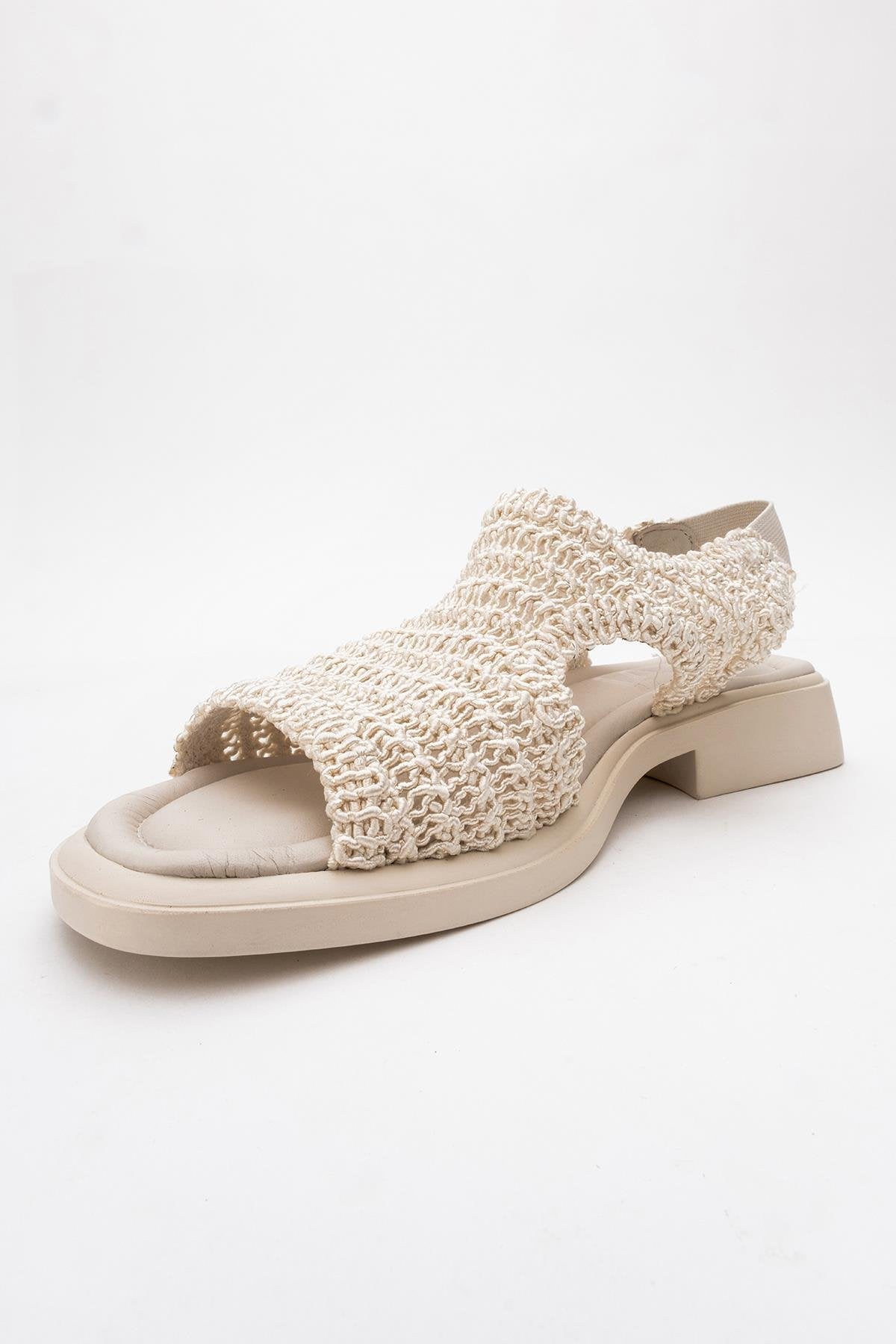 Weave - Beige Leather Woven Sandal (Women)