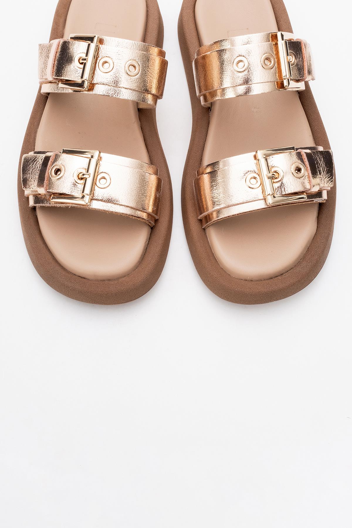 Finezza - Rose Leather Two-Strap Sandal (Women)
