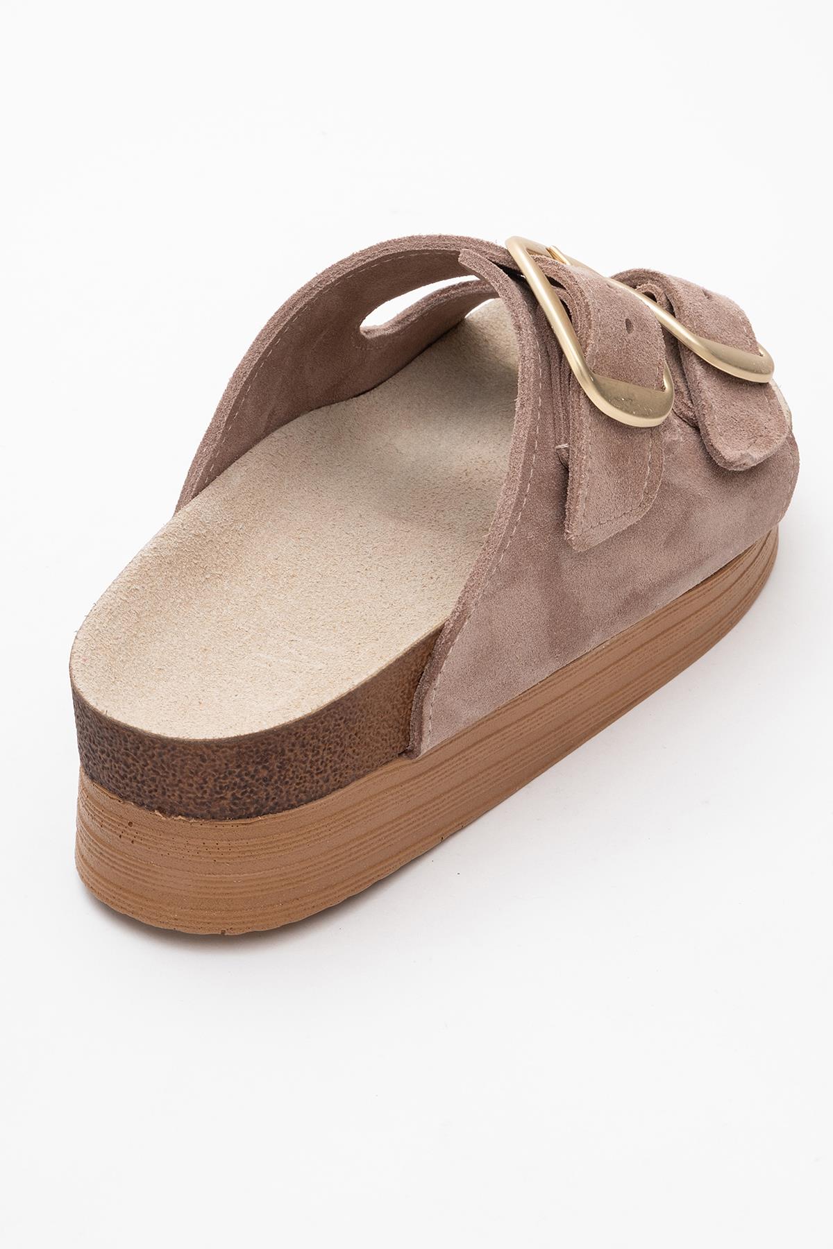 Harbor - Sand Suede Leather Two-Strap Sandal (Women)