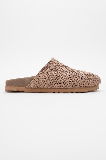 LOOP Brown Woven Slide Sandal (Women)