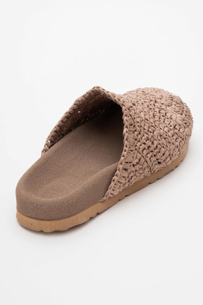 LOOP Brown Woven Slide Sandal (Women)