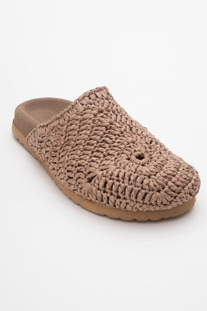 LOOP Brown Woven Slide Sandal (Women)