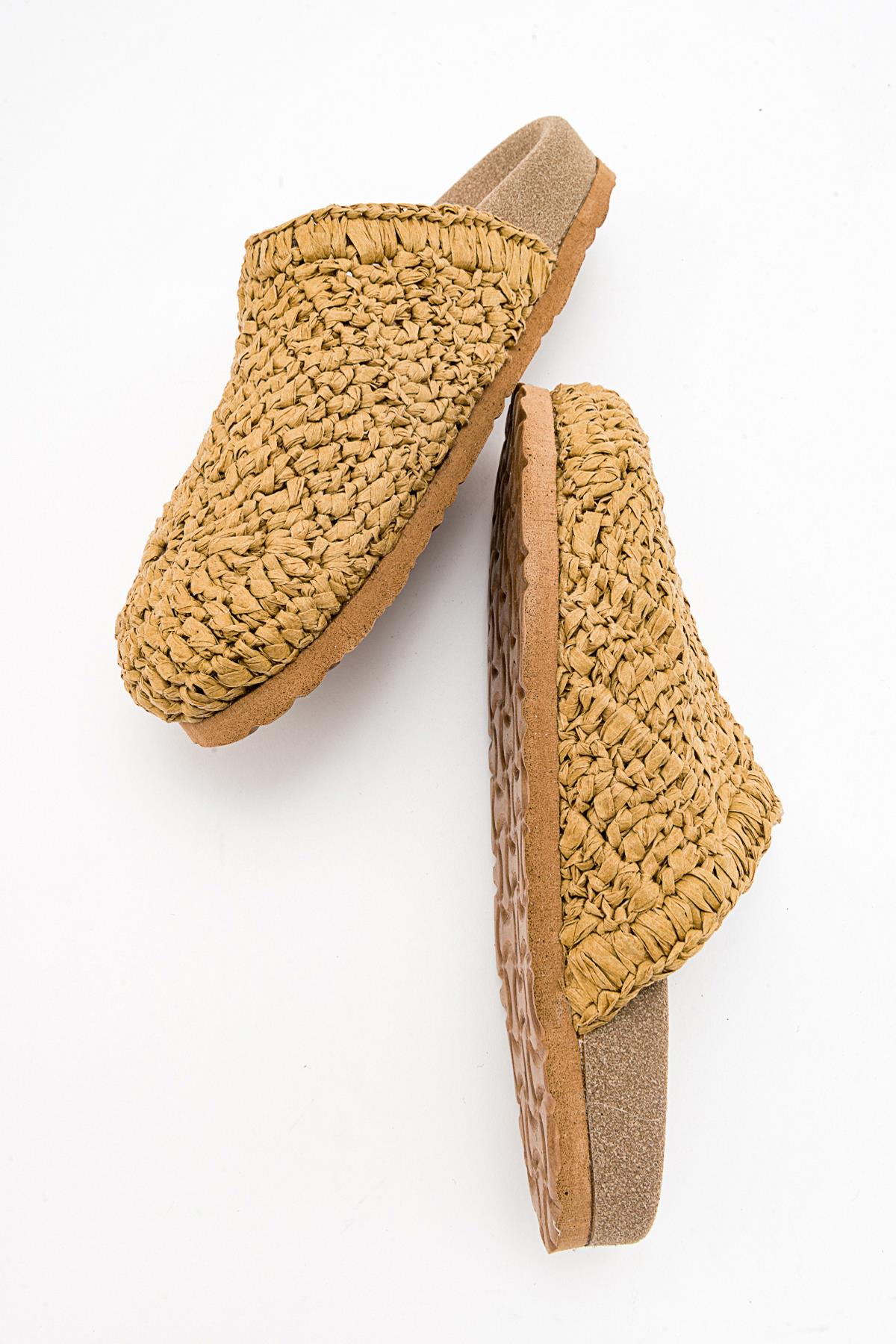 LOOP Light Beige Woven Slide Sandal (Women)