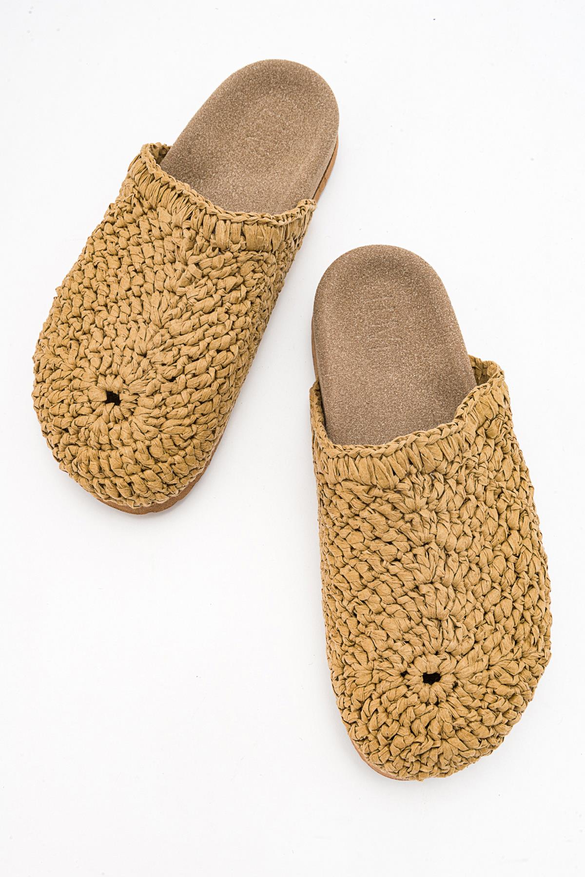 LOOP Light Beige Woven Slide Sandal (Women)