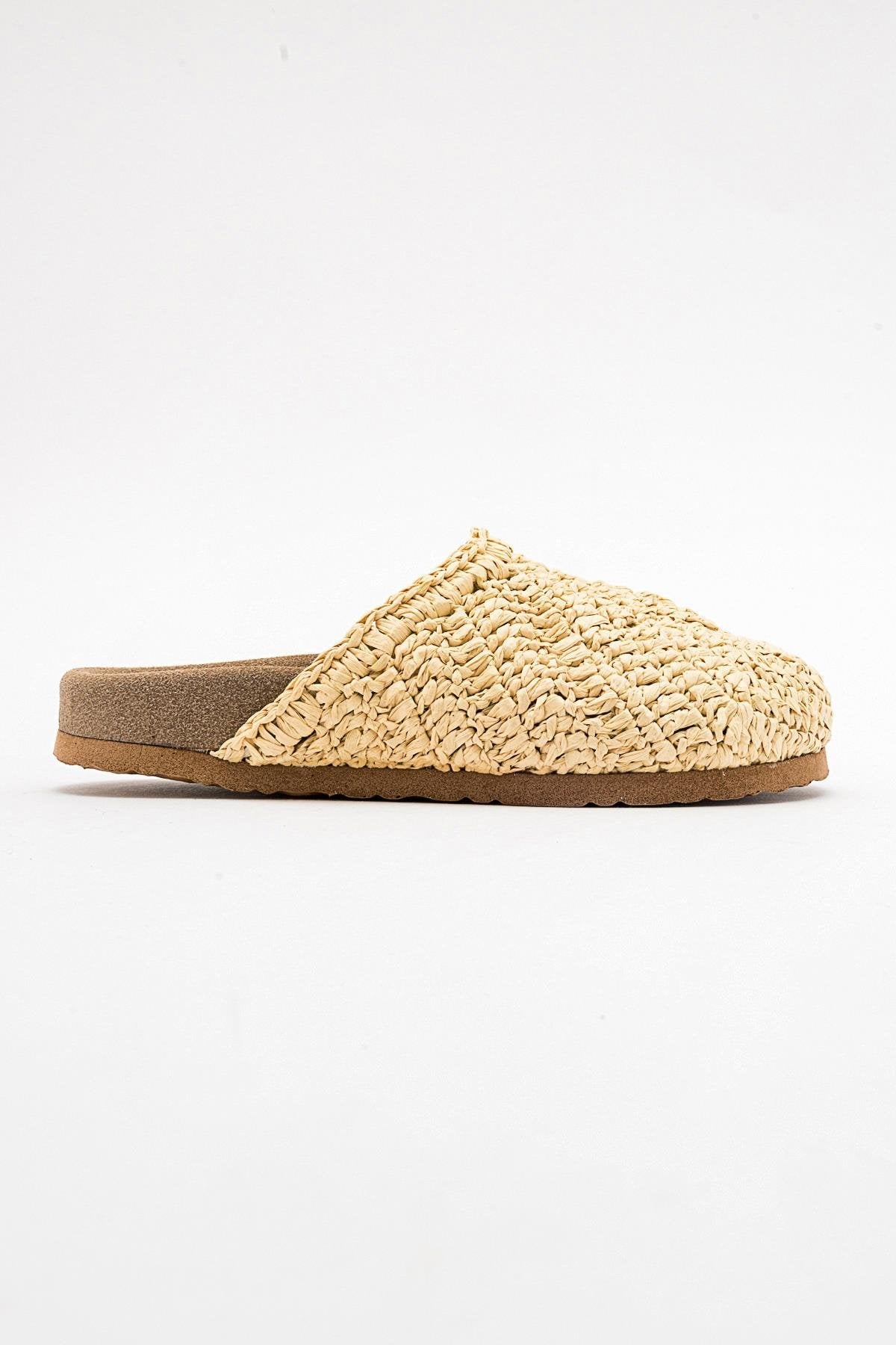 LOOP Beige Woven Slide Sandal (Women)