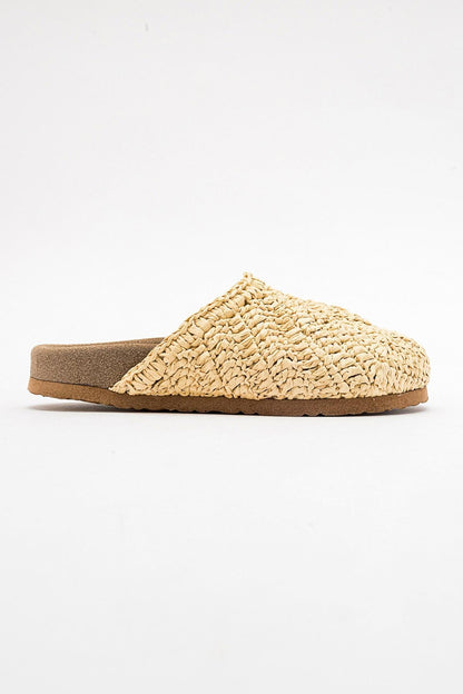 LOOP Beige Woven Slide Sandal (Women)