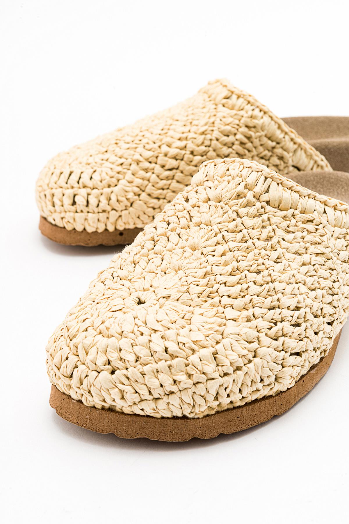 LOOP Beige Woven Slide Sandal (Women)