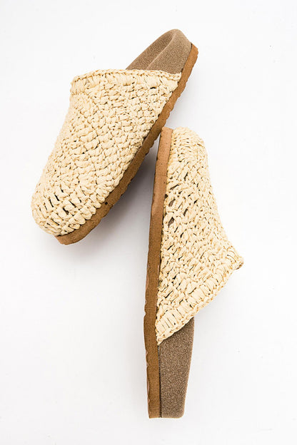 LOOP Beige Woven Slide Sandal (Women)