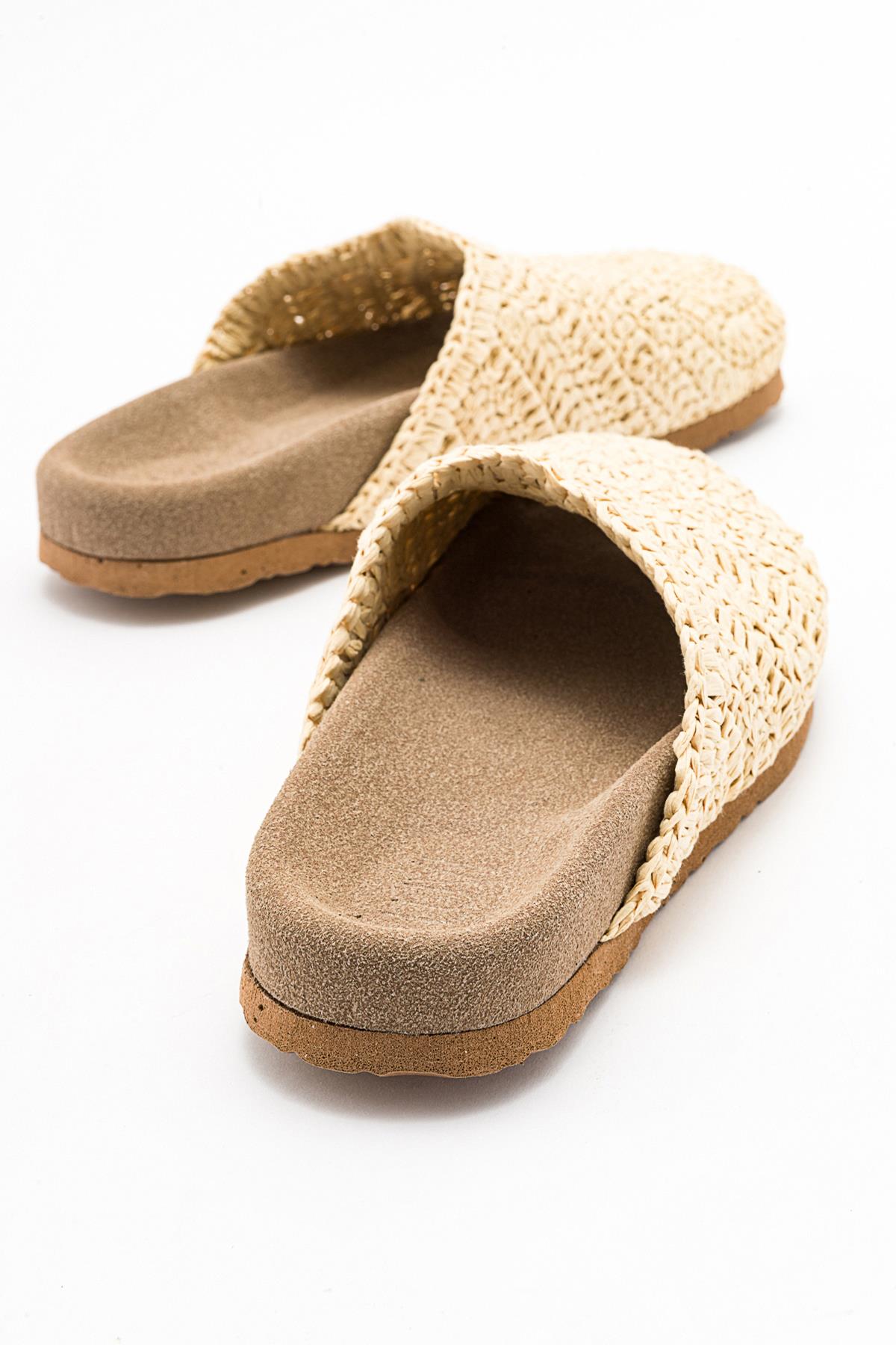 LOOP Beige Woven Slide Sandal (Women)