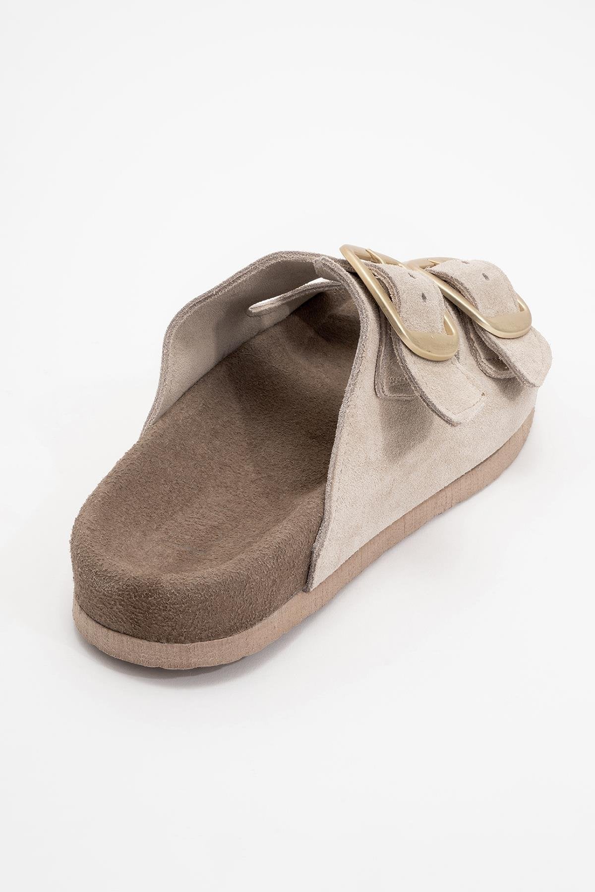Ovesta - Beige Leather Slide Sandal (Women)