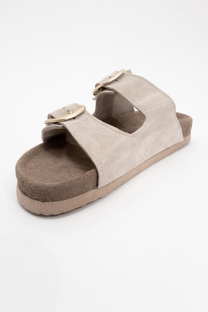Ovesta - Beige Leather Slide Sandal (Women)
