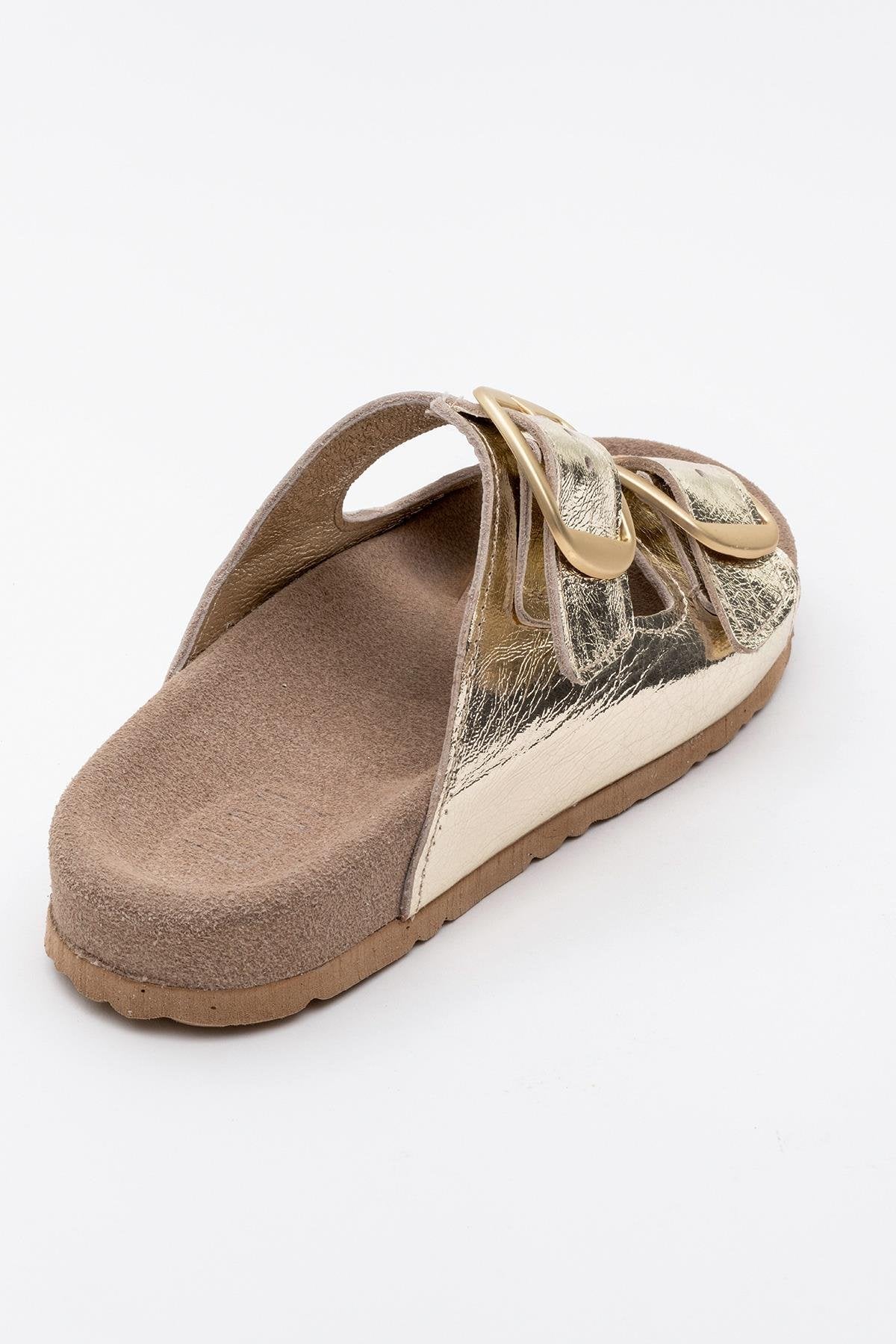 Ovesta - Gold Leather Slide Sandal (Women)