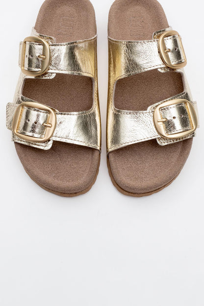 Ovesta - Gold Leather Slide Sandal (Women)