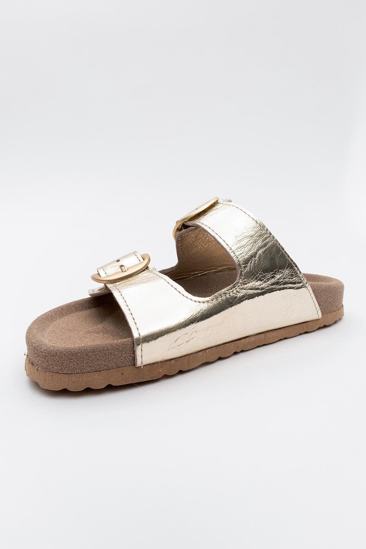 Ovesta - Gold Leather Slide Sandal (Women)